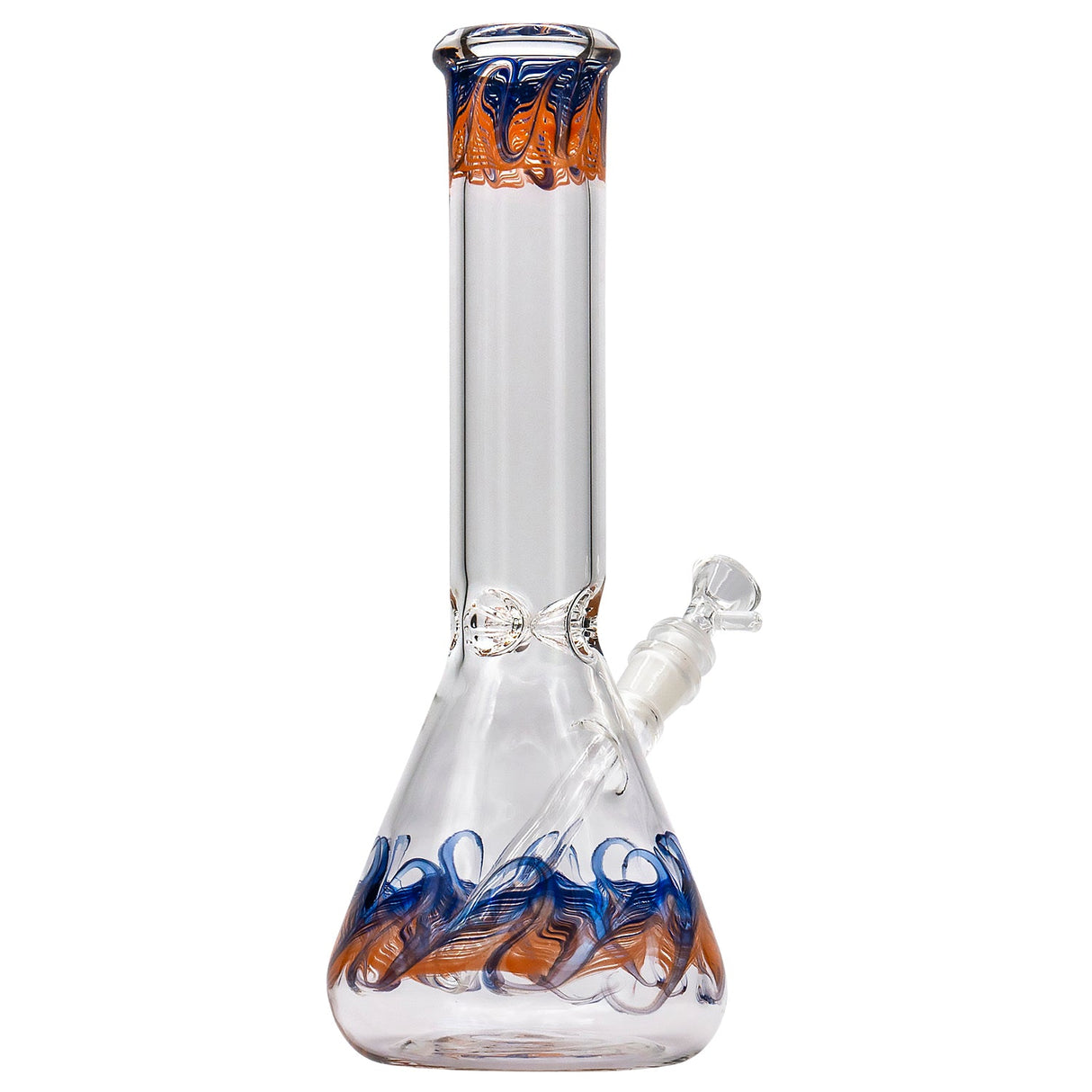 LA Pipes 'Phoenix Rising' 12-inch Beaker Bong with Color Wrap, Glass on Glass Joint
