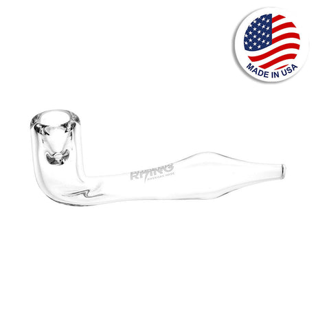 Phoenix Rising 5" Clear Heavy Hand Pipe - Side View on White Background