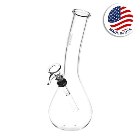 Phoenix Rising 9.5" Clear Beaker Water Pipe with Slanted Neck Design and Removable Bowl