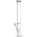 Phoenix Rising Straight Tube Water Pipe, Clear Borosilicate Glass, 12" Height, Front View