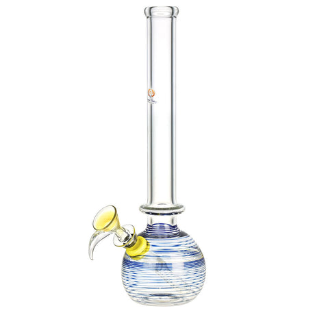 Phoenix Rising 9.5" Worked Round Base Water Pipe with Striped Glass Design