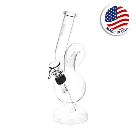 Phoenix Rising 8" Clear Twisted Bubble Water Pipe with Deep Bowl - Front View