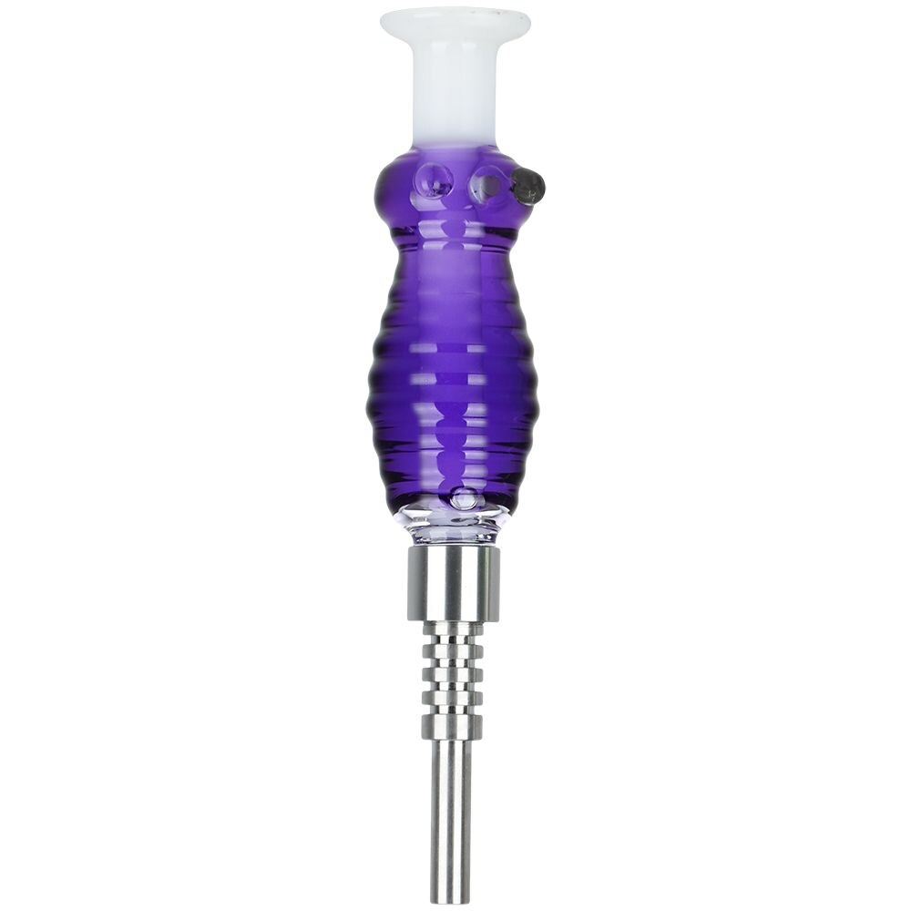 Phunky Phresh Glycerin Glass Dab Straw | Titanium Tip | 6.5" | Assorted Colors | 4ct Bundle