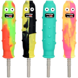 Pickle Richard Silicone Dab Straw | Titanium Tip | 4.75" | Assorted Colors | 10ct Bundle