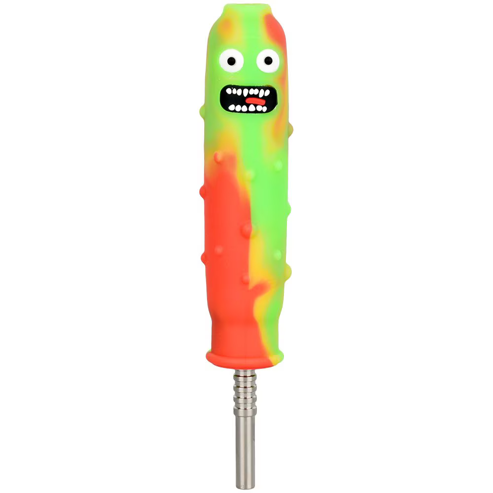 Pickle Richard Silicone Dab Straw | Titanium Tip | 4.75" | Assorted Colors | 10ct Bundle