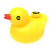 PieceMaker "Kwack" yellow silicone duck-shaped water pipe for dry herbs, front view