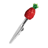 Colorful Pineapple Glass Roach Clip, Front View, Ideal for Secure Joint Holding