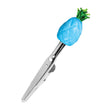 Assorted Colors Pineapple Glass Roach Clip, Front View on Seamless White Background