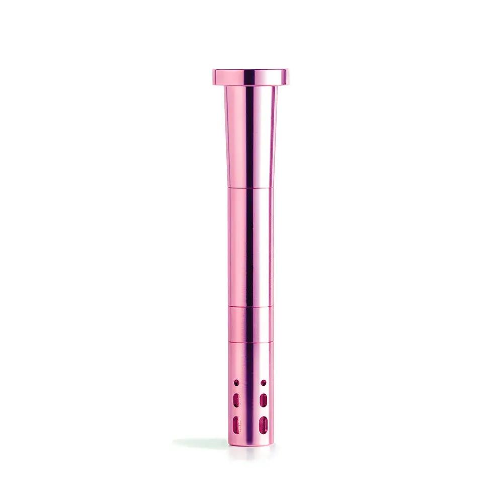 Chill Steel Pipes - Durable Pink Aluminum Downstem, Front View on White Background