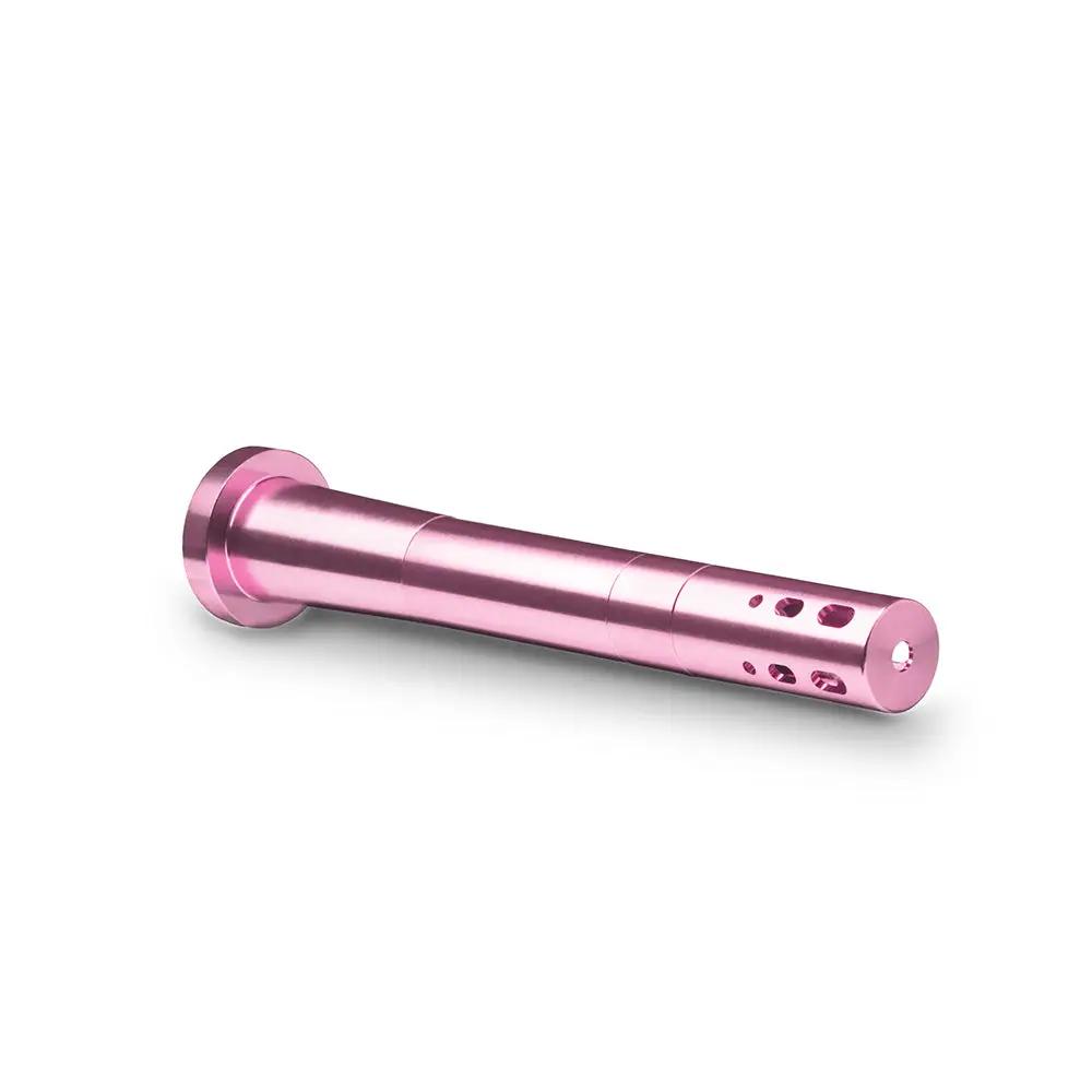 Chill Steel Pipes - Durable Pink Aluminum Downstem - Front View on White Background