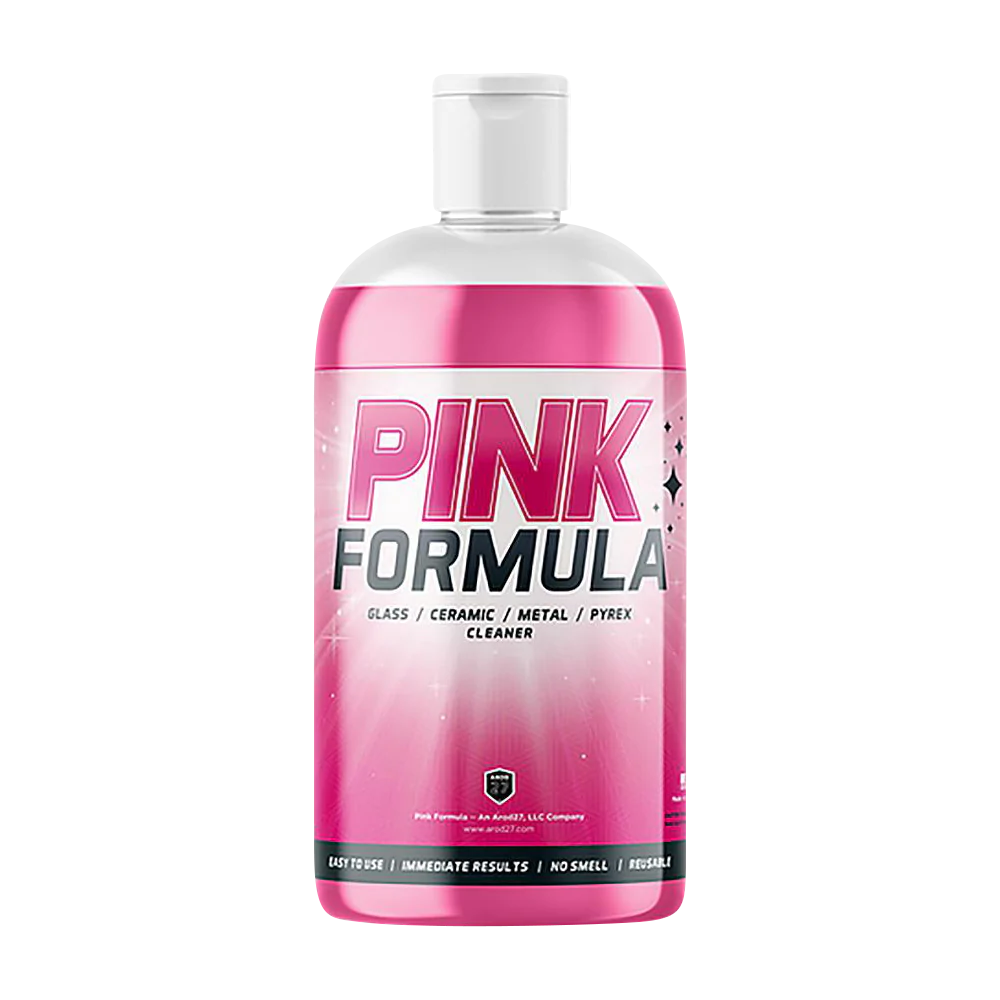 16 oz Pink Formula Cleaner for Pipe & Hookah, USA-Made Cleaning Solution Front View