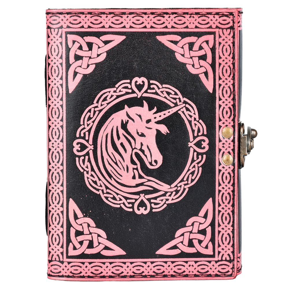 Pink Unicorn Embossed Leather Journal | 5" x 7"