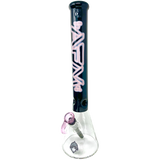 AFM 18" Neon Lights Sleeve Glass Beaker Bong in Pink with Borosilicate Glass, Front View