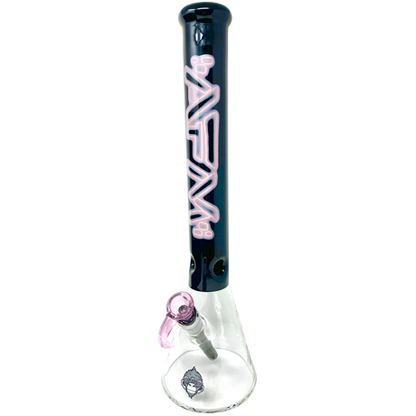 AFM 18" Neon Lights Sleeve Glass Beaker Bong in Pink with Borosilicate Glass, Front View