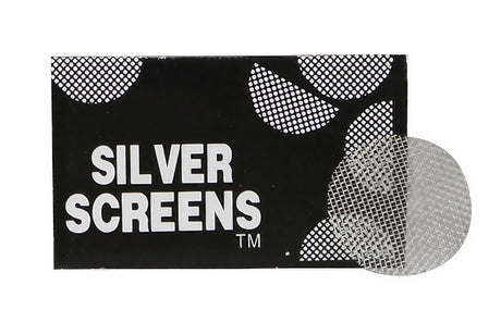 Silver Screens box with one 1/2" metal pipe screen filter displayed in front
