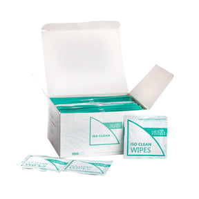 Piranha Isopropyl Alcohol Wipes 100 Count pack opened to show individual packets