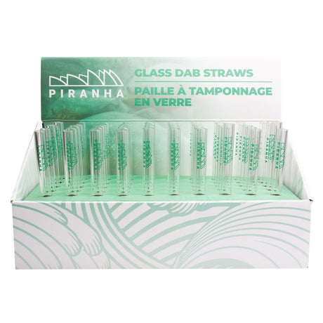 Piranha Glass 5" 12mm Dab Straw display with 50 clear straws for concentrates