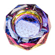 Piranha Glass Anise Star Ashtray with Chroma Rainbow Scales Pattern, Top View
