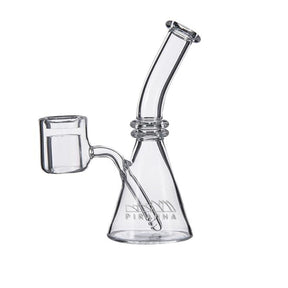 Piranha Quartz Beaker with Thermal Banger Nail, 5" Tall, Clear Quartz Side View