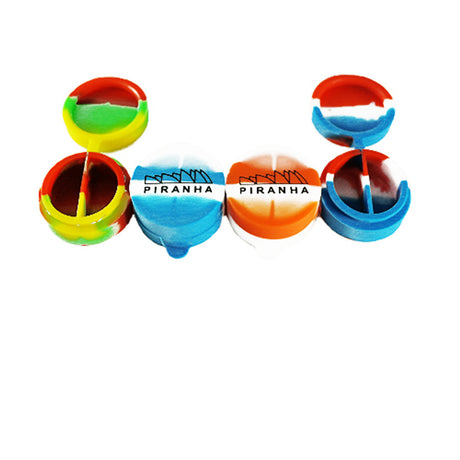 Piranha Silicone Containers in Assorted Colors with Flip Top Split Design, Portable and Compact