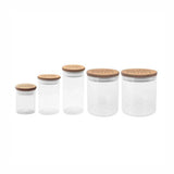 Piranha Borosilicate Glass Storage Jars in Various Sizes with Bamboo Lids