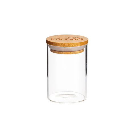 Piranha Borosilicate Glass Storage Jar with Engraved Bamboo Lid - Small Size