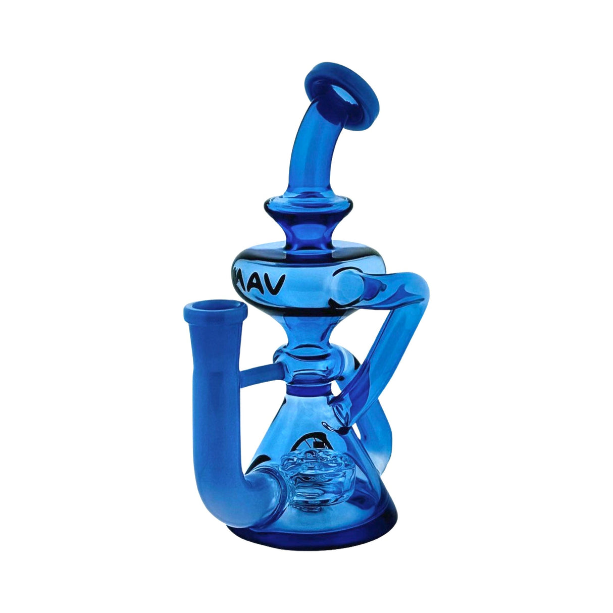 MAV Glass Ventura Recycler 2 Tone Dab Rig in Blue Lavender, 7 Inches with Bent Neck