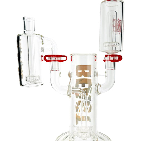 MAV Glass 17" Triple Perc Bubbler with UFO & Showerhead Filters, Clear Front View