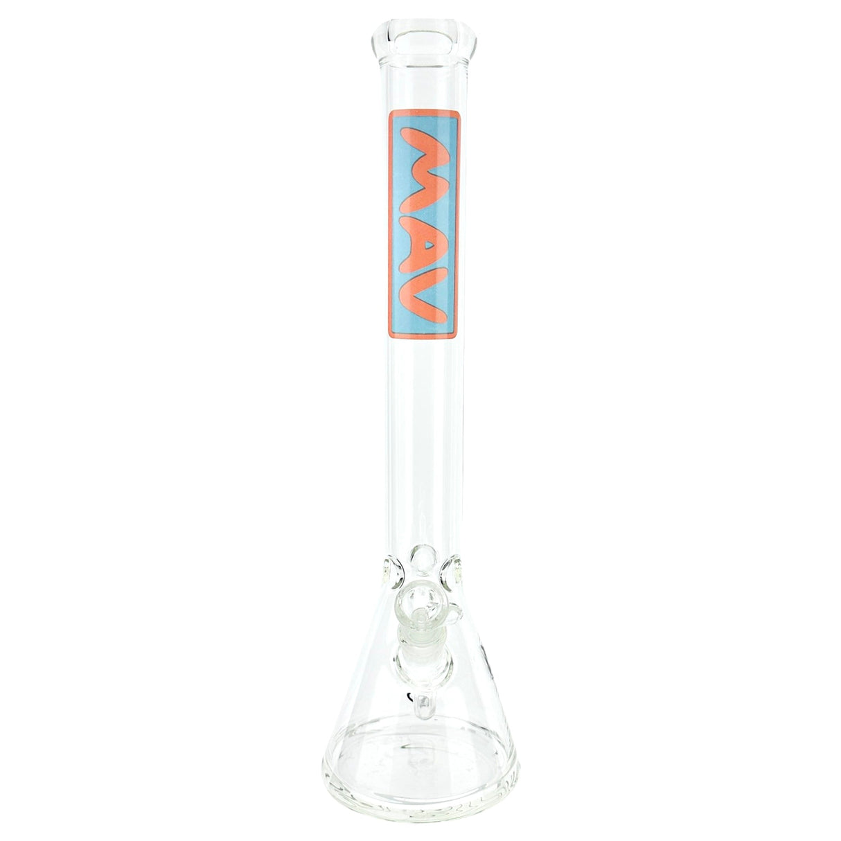 18" Classic Beaker Bong by MAV Glass with Layered Slab, Borosilicate, Front View