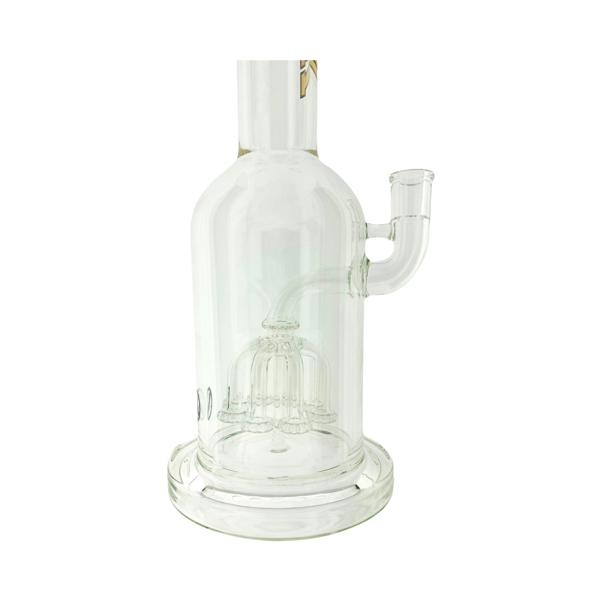 MAV Glass Octoperc Beast 14" shower perc bong, close-up of the showerhead perc inside the wide base