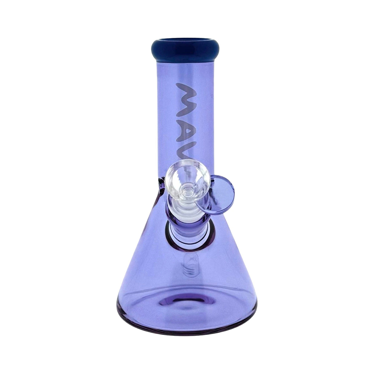 MAV Glass 7" Mini Beaker Bong in 2-tone color with 14mm bowl, front view on white background