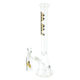 MAV Glass 18" Beaker Bong with Gold White Cali Map Design, Ash Catcher, and Showerhead Perc