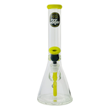 MAV Glass 15" Chiquita Beaker Bong with 9mm Borosilicate Glass and Yellow Accents, Front View