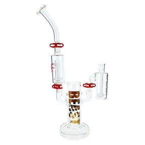 MAV Glass 17" Triple Perc Bubbler with UFO & Showerhead Filters, Front View on White Background