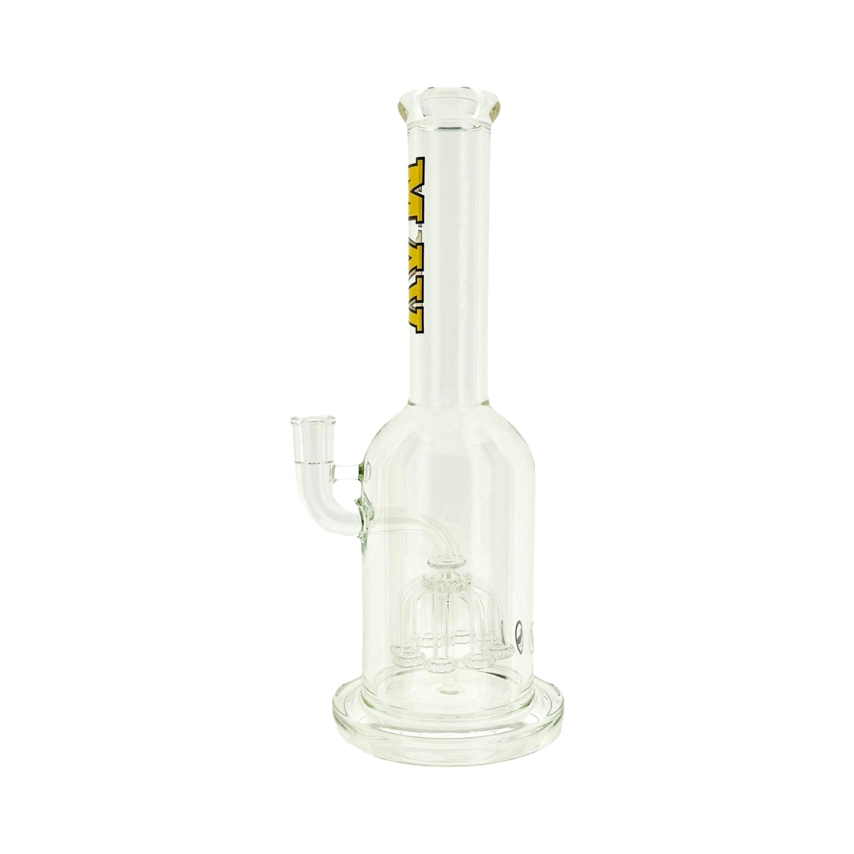 MAV Glass Octoperc Beast 14" shower perc bong, side view showing the angled joint arm and perc chamber