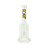 MAV Glass Octoperc Beast 14" shower perc bong, front view with gold MAV lettering on a clear glass tube