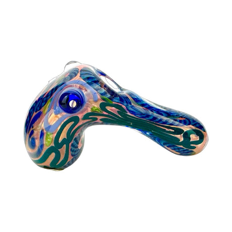 AFM Worked Dichro Multi Colored Glass Hand Pipe with Borosilicate Design - Top View