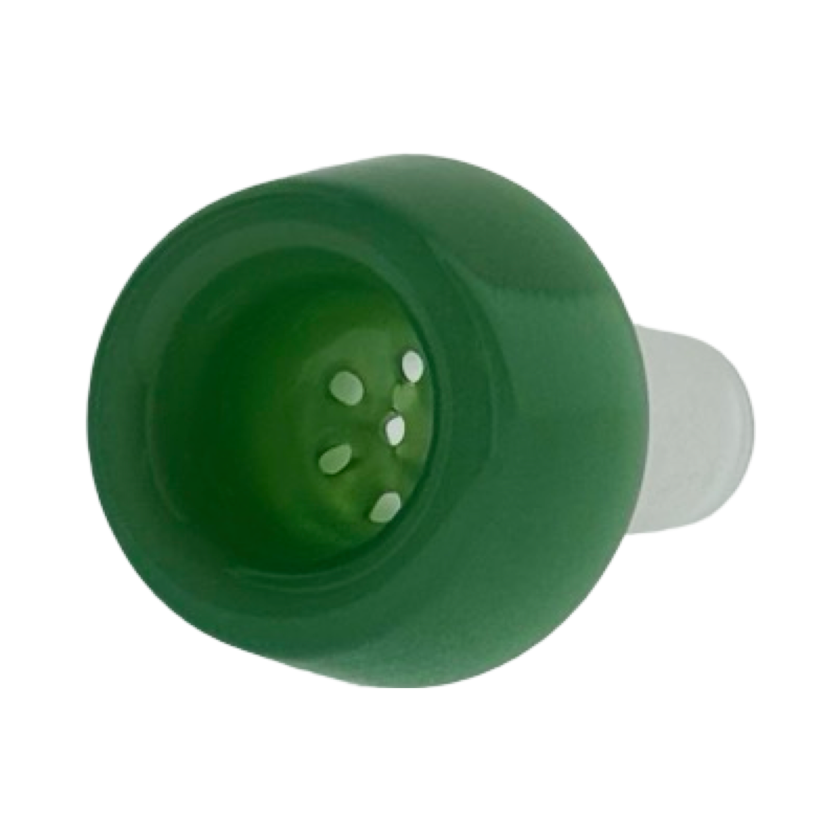 MAV Glass 7 Hole Pro Bowl 14mm in green, top view showing the deep bowl and multiple holes