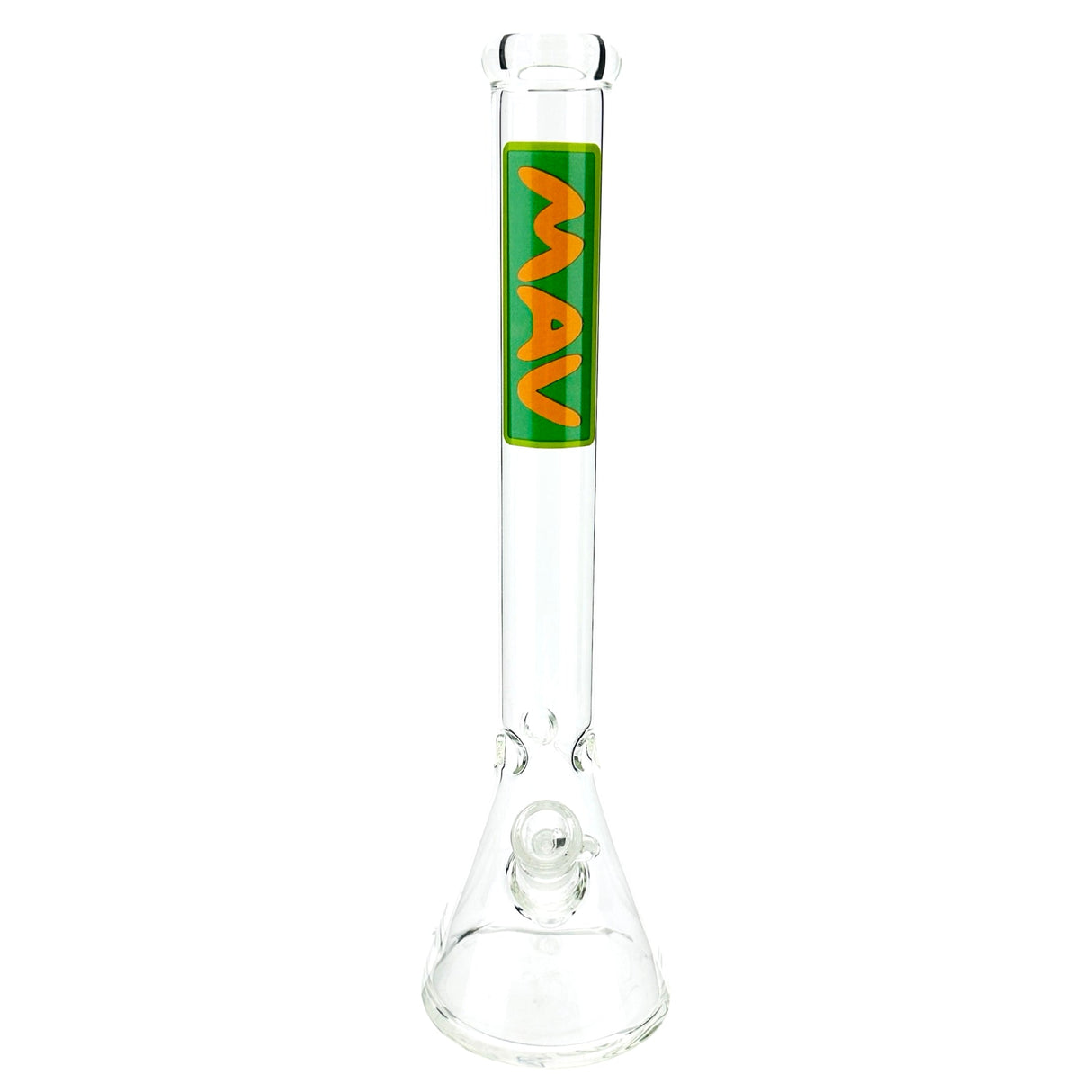 18" MAV Glass Classic Beaker Bong with Borosilicate Glass, Front View on White Background