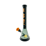 MAV Glass 18" Orange Black Galaxy Frog Bong, 5mm Thick Borosilicate, Front View