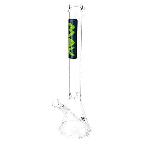 18" MAV Glass Classic Beaker Bong with Layered Slab Design, Borosilicate Glass, Front View