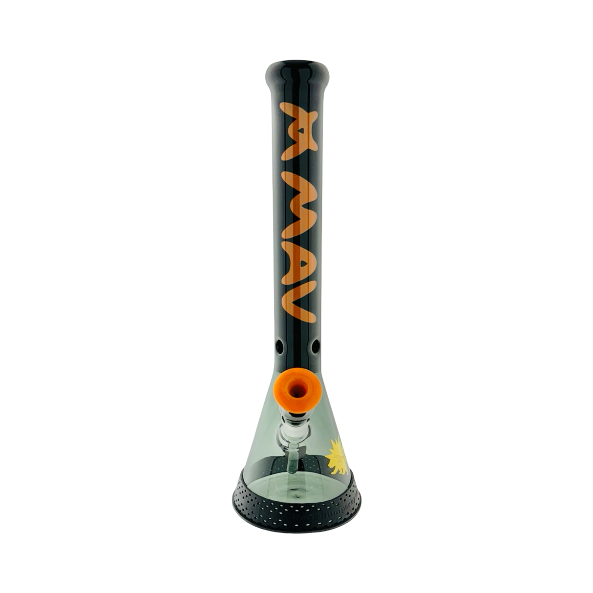 MAV Glass 18" Orange Black Galaxy Frog Bong with 14mm Female Joint Front View