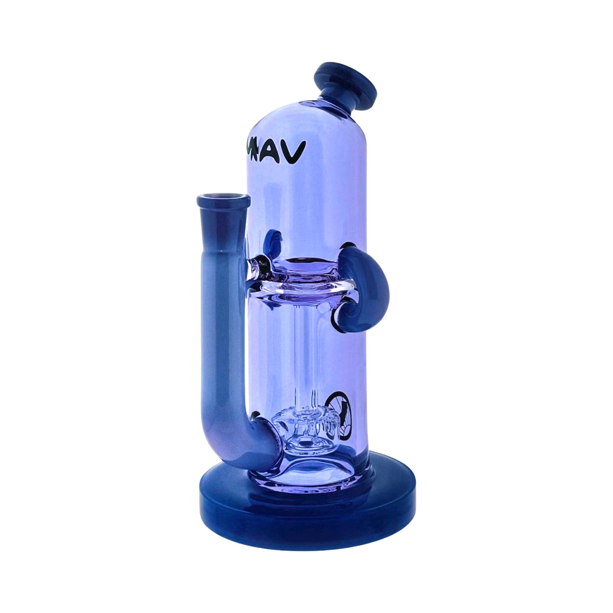 MAV Glass 2-Tone Double Uptake Pillbox Rig with Showerhead Perc, 14mm Female Joint - Front View