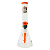 MAV Glass 15" Chiquita Accented Beaker Bong with Colored Glass Detail, Front View