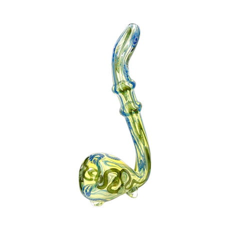 AFM Amazing Fumed Color Glass Bubbler Pipe with Swirl Patterns, Angled Side View