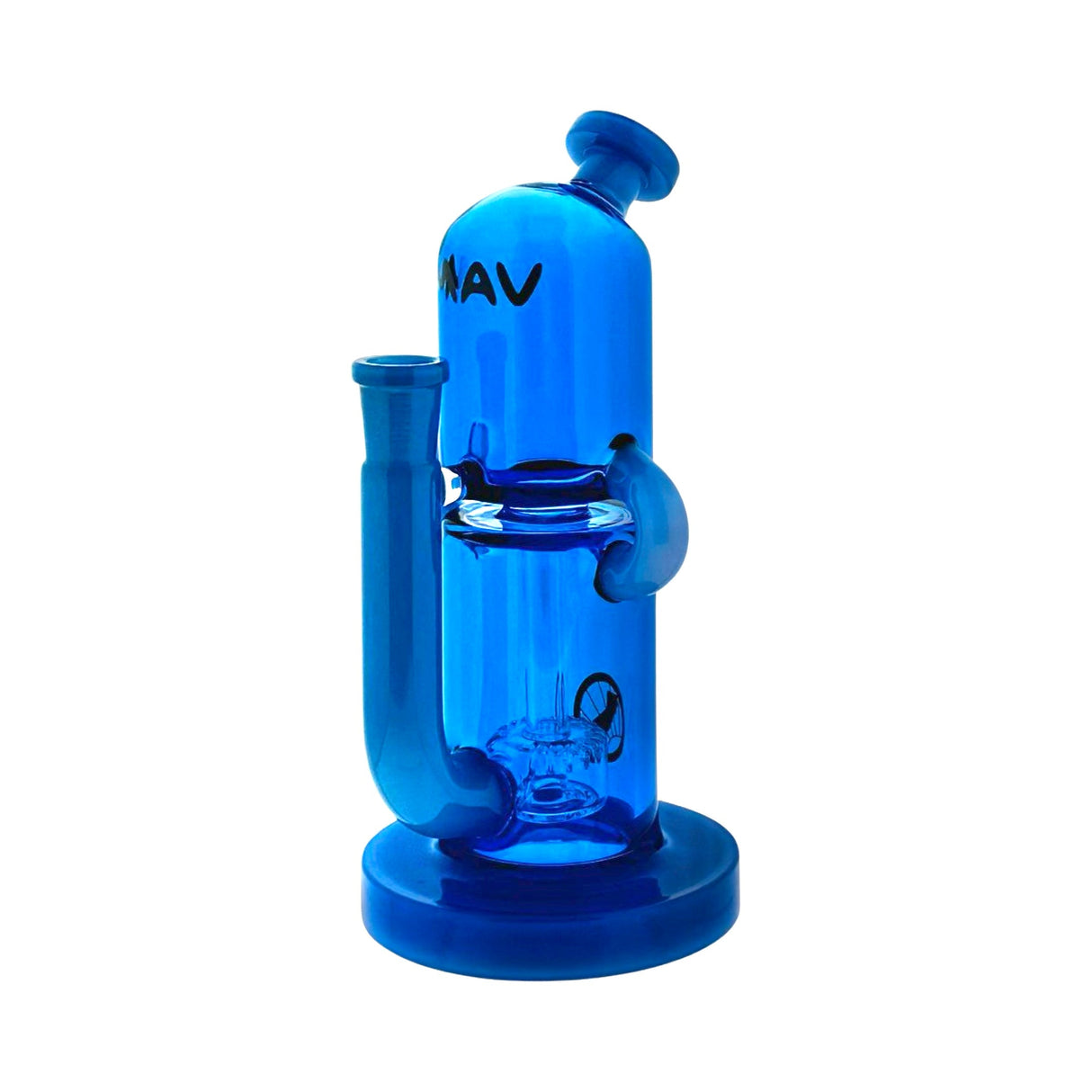 MAV Glass 2-Tone Double Uptake Pillbox Rig with Showerhead Perc, Bent Neck, and Female Joint