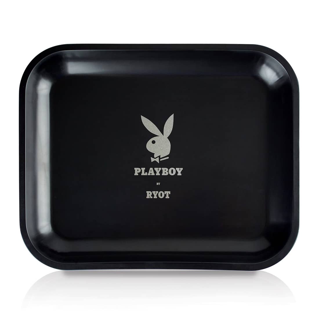 Playboy x RYOT Metal Rolling Tray Large - Front View on White Background