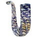 LA Pipes Pocket Sherlock Pipe with Fumed Color Changing Design, Blue Variant, Side View
