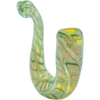 LA Pipes Pocket Sherlock Pipe in Green, Fumed Color Changing Glass, 3.75" Tall - Front View