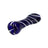Pocket-Sized Striped Glass Chillum Pipe in Blue, Angled Side View, 3.25" Compact Design for Dry Herbs